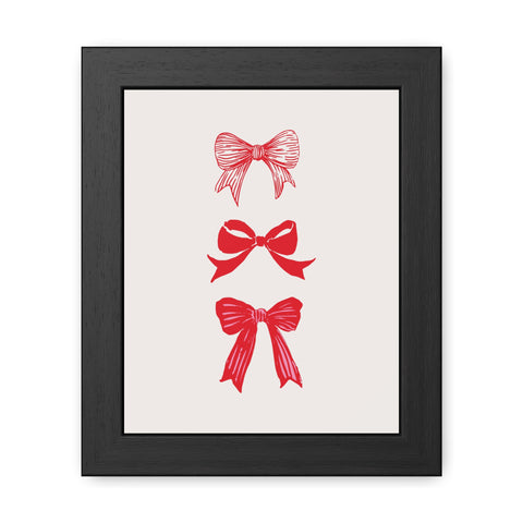 With a bow 3 - Charming Red Bow Framed Poster - Perfect Holiday Decor