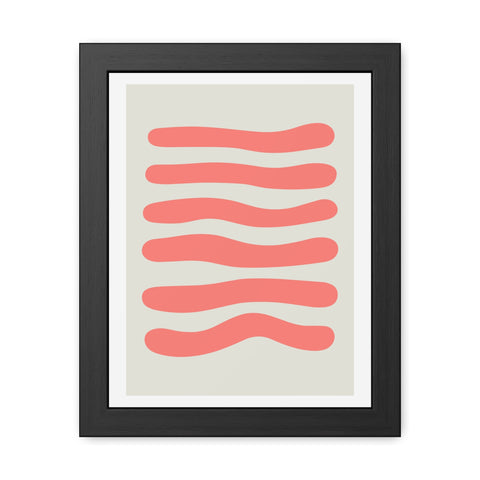Stratica 6 - Modern Abstract Framed Poster - Wavy Lines Art for Home Decor