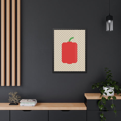 Gamba 1 - Modern Pepper Framed Poster - Minimalist Kitchen Decor