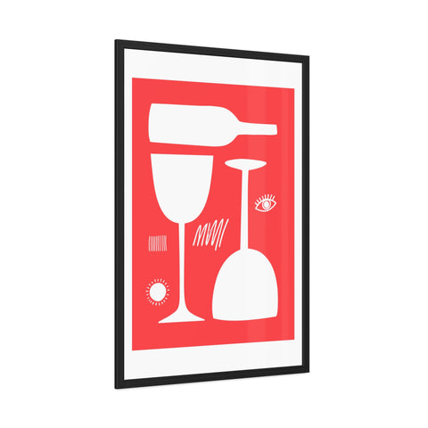Wine Country 5 - Modern Abstract Framed Poster - Wine Glass & Bottle Art