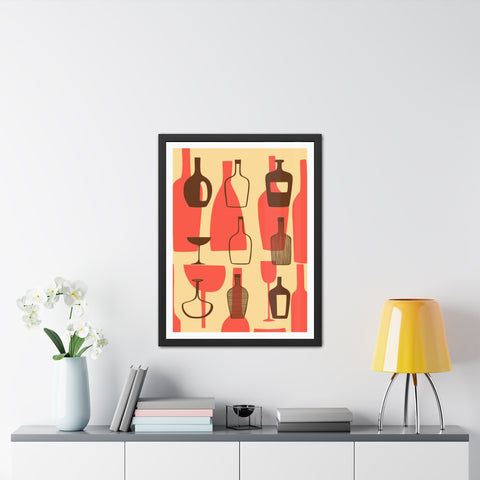 Wine Country 2 - Artistic Framed Poster – Abstract Bottle Design for Home Decor