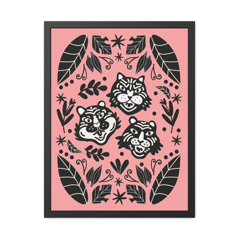 Mirror 5 - Playful Jungle Themed Framed Posters - Tiger and Leopard Artwork for Kids' Rooms