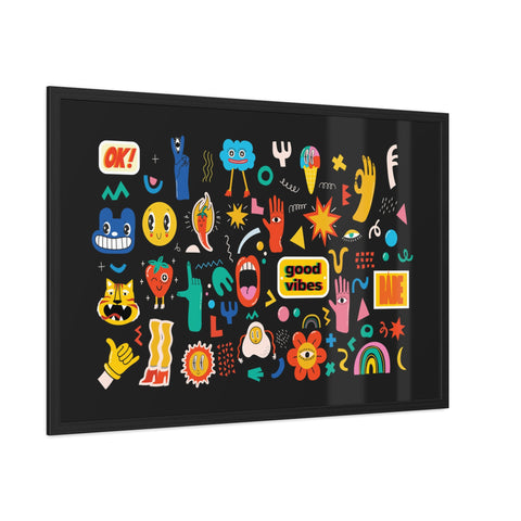 Good Vibes Framed Poster – Colorful Wall Art for Positive Energy