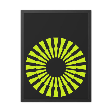 Modernica 2 - Modern Geometric Framed Poster - Bright Yellow Circle Art for Contemporary Spaces