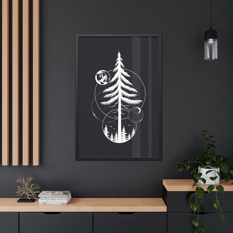 Treecraft 1 - Nature-Inspired Framed Poster - Cosmic Pine Tree Wall Art