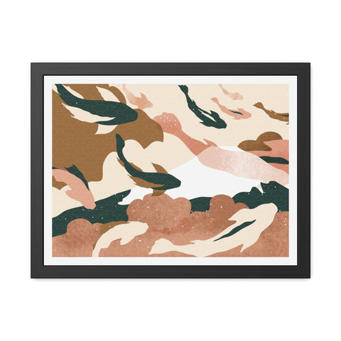 Koi Wind 1 - Abstract Fish Framed Poster - Nature-Inspired Wall Art for Home Decor