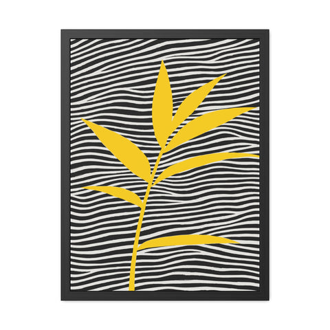 Cristobal 1 - Modern Leaf Framed Poster for Home Decor