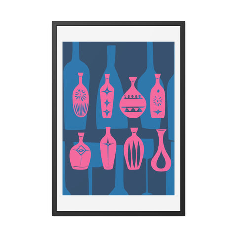 Wine Country 4 - Vibrant Bottles Framed Poster - Modern Art Home Decor