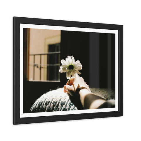 Hold Me - Elegant Framed Flower Art Poster - Serenity and Warmth for Home Decor