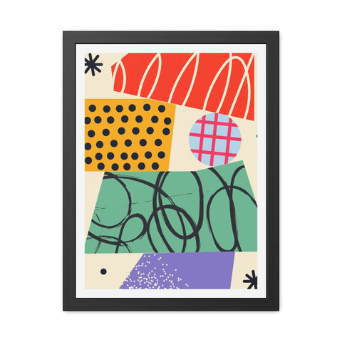 Kurian 10 - Abstract Geometric Framed Posters for Modern Decor | Vibrant Wall Art