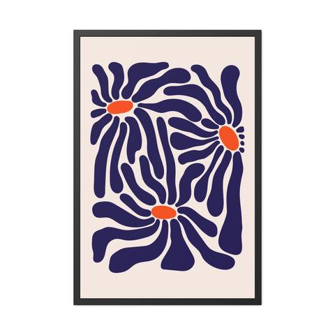 Florish 3 - Modern Floral Framed Poster - Vibrant Home Decor