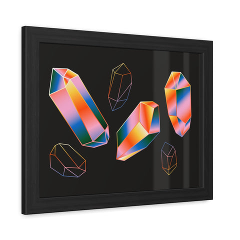 Gems - Modern Geometric Crystal Framed Poster - Stylish Wall Art for Home Decor