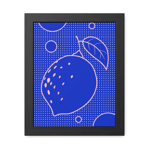 When life gives you lemons 5 - Blue Lemon Framed Poster - Modern Wall Art for Kitchen Decor