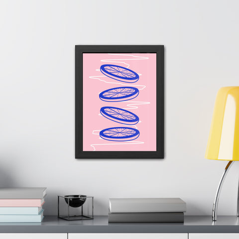 When life gives you lemons 6 - Trendy Framed Poster - Vibrant Blue Citrus Slices Art for Modern Home Decor