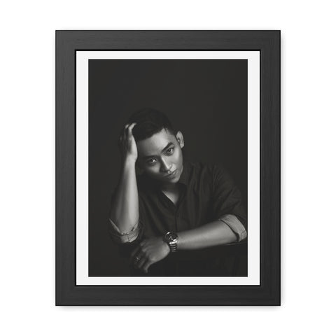 Male Portrait 2 - Modern Black Framed Poster - Stylish Wall Art for Home Decor