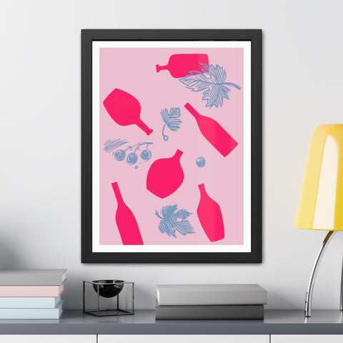 Sonoma 2 - Stylish Framed Art Print: Vibrant Bottles & Leaves Design for Home Decor