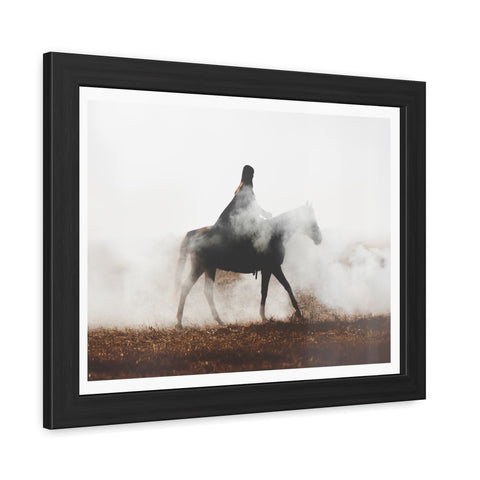 Fog Ride - Mystical Horse Framed Poster - Perfect for Home Decor & Gift Ideas