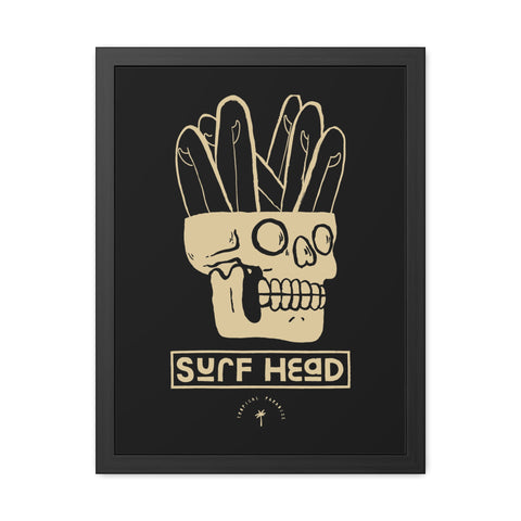 Surf Head Framed Poster - Edgy Wall Art for Surfers and Beach Lovers