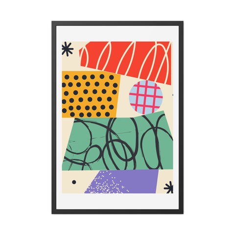 Kurian 10 - Abstract Geometric Framed Posters for Modern Decor | Vibrant Wall Art