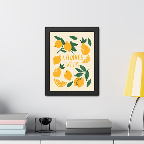 La Dolce Vita Lemon Framed Poster – Bright and Cheerful Wall Art for Home Decor