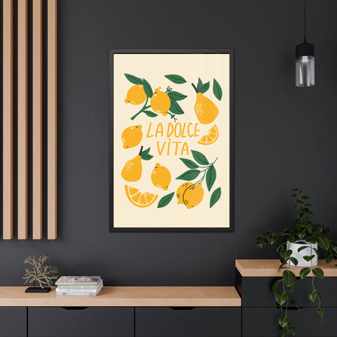 La Dolce Vita Lemon Framed Poster – Bright and Cheerful Wall Art for Home Decor