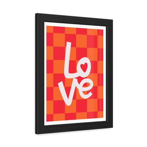 Lovin' 4 - Love Checkered Framed Poster - Perfect Wall Art for Home Decor & Gifts