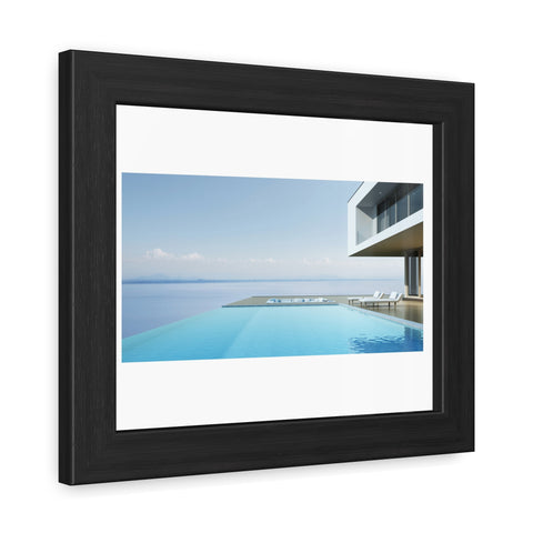 Infinity - Modern Minimalist Framed Poster - Serene Poolside View for Home Decor