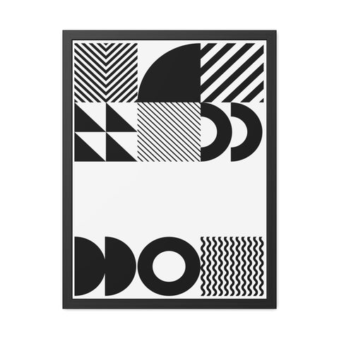 Modern Geometric Framed Posters - Minimalist Black & White Wall Art