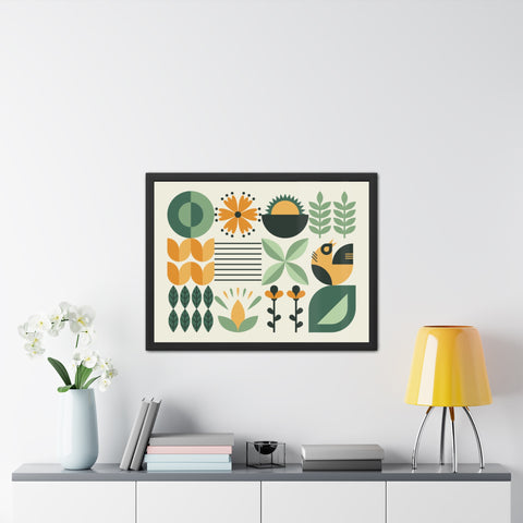 Farmhouse 1 - Botanical Framed Poster Art - Modern Home Decor for Nature Lovers