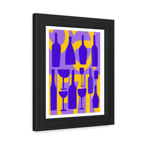 Sonoma 1 - Colorful Wine Bottles Framed Poster | Modern Art for Home Decor