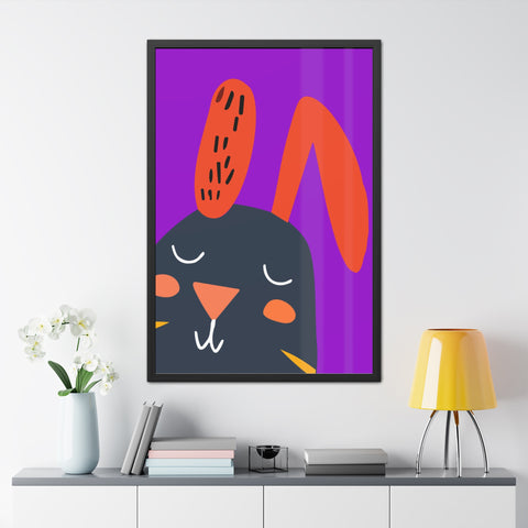 Childrana 4 - Whimsical Bunny Framed Poster - Playful Home Decor for Kids' Rooms