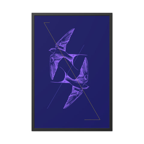 Wings 2 - Elegant Framed Bird Poster Art - Modern Decor for Nature Lovers