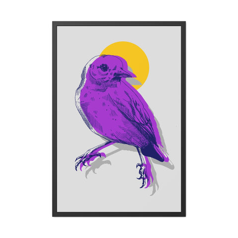 Wings 3 - Purple Bird Framed Poster - Modern Home Décor