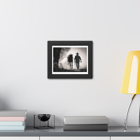 Cowboy & Horse Framed Poster - Rustic Wall Art for Equestrian Lovers