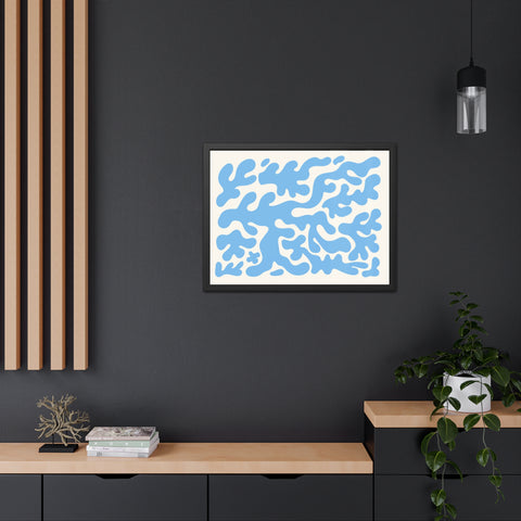 Mer 1 - Abstract Blue Coral Framed Poster - Modern Wall Art for Home Decor