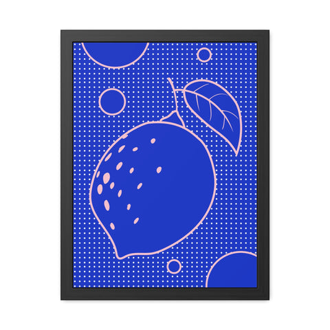 When life gives you lemons 5 - Blue Lemon Framed Poster - Modern Wall Art for Kitchen Decor