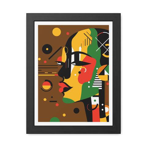 Africa 4 - Modern Framed Art Poster - Colorful Abstract Portrait