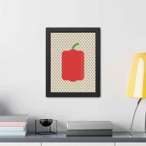 Gamba 1 - Modern Pepper Framed Poster - Minimalist Kitchen Decor