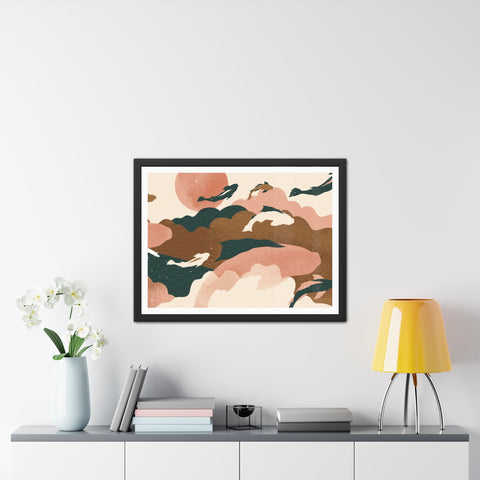 Koi Wind 2 - Artistic Framed Posters: Serene Dolphin & Sunset Wall Decor