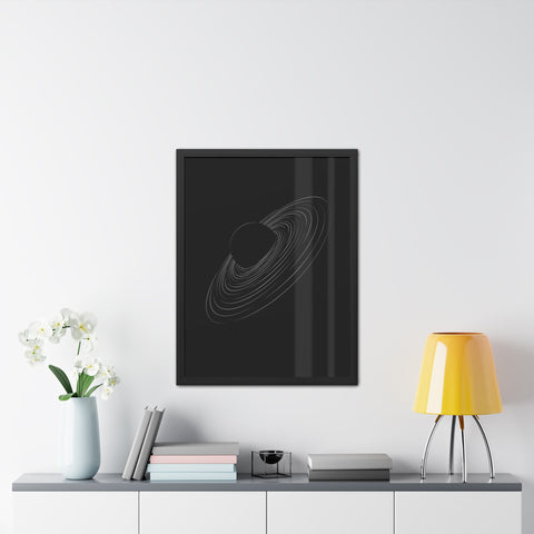 Universalis 1 - Minimalist Saturn Framed Poster - Modern Wall Art for Space Lovers