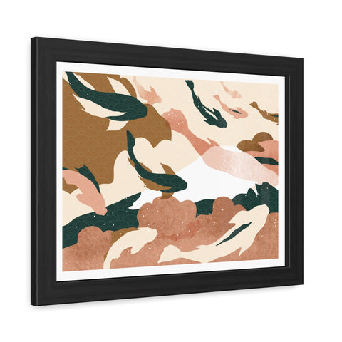 Koi Wind 1 - Abstract Fish Framed Poster - Nature-Inspired Wall Art for Home Decor