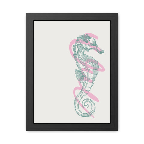 Marine Life 4 - Elegant Seahorse Framed Poster - Coastal Home Decor