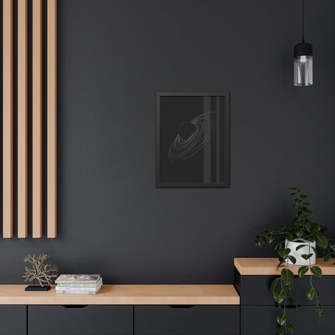 Universalis 1 - Minimalist Saturn Framed Poster - Modern Wall Art for Space Lovers