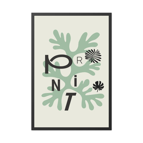 Just a Print - Modern Botanical Framed Poster – Stylish Home Decor with ‘PRINT’ Design