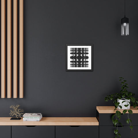 Stark 3 - Modern Geometric Framed Poster - Black & White Abstract Wall Art