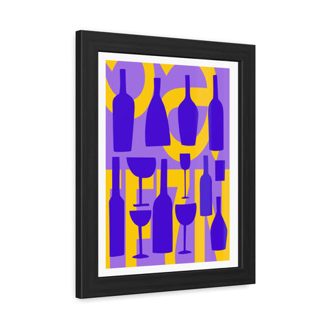 Sonoma 1 - Colorful Wine Bottles Framed Poster | Modern Art for Home Decor
