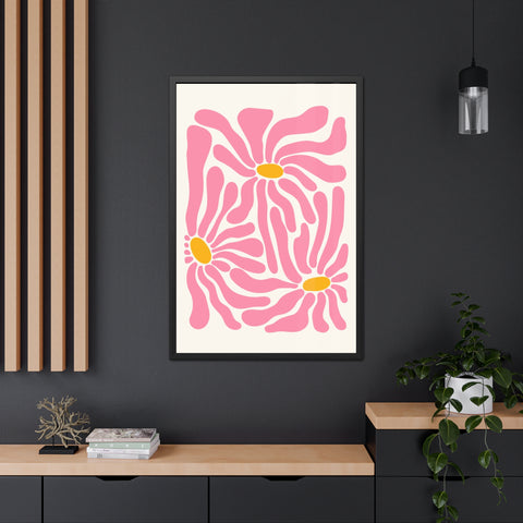 Natural Formation 7 - Botanical Framed Poster - Vibrant Pink Floral Art for Home Decor