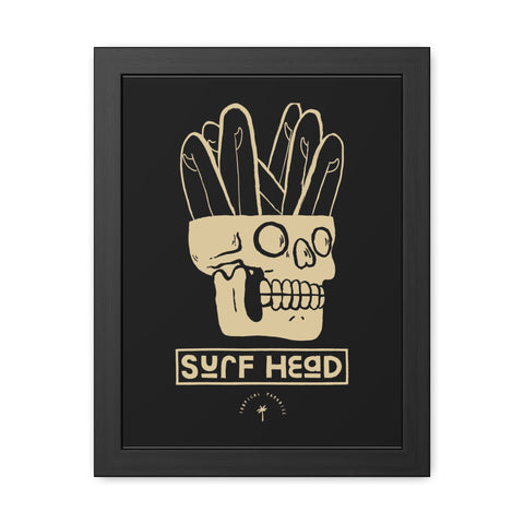 Surf Head Framed Poster - Edgy Wall Art for Surfers and Beach Lovers