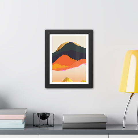 South 5 - Elegant Mountain Landscape Framed Poster - Modern Art for Home Decor