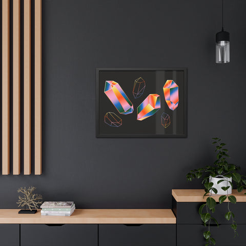 Gems - Modern Geometric Crystal Framed Poster - Stylish Wall Art for Home Decor